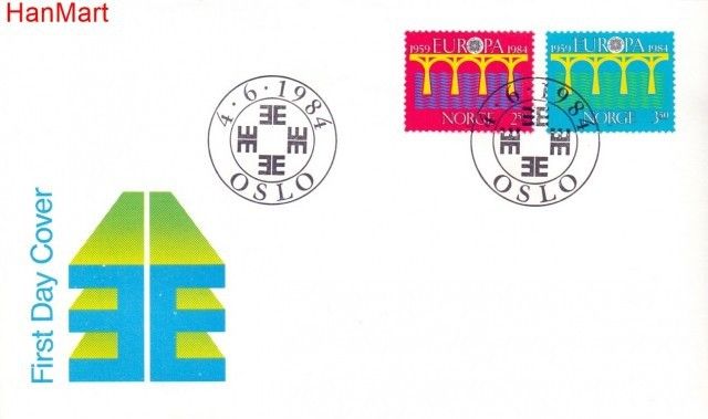 Znaczek Norwegia 1984 Mi 904-905 FDC