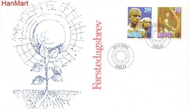 Znaczek Norwegia 1985 Mi 924-925 FDC