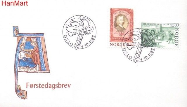Znaczek Norwegia 1985 Mi 934-935 FDC