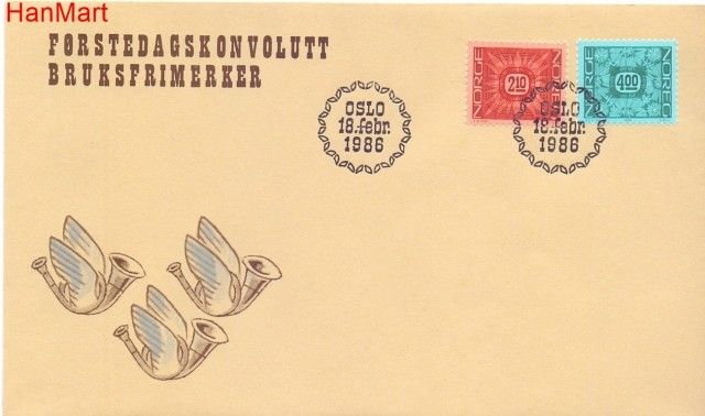 Znaczek Norwegia 1986 Mi 942-943 FDC