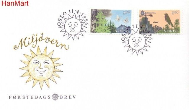 Znaczek Norwegia 1986 Mi 946-947 FDC
