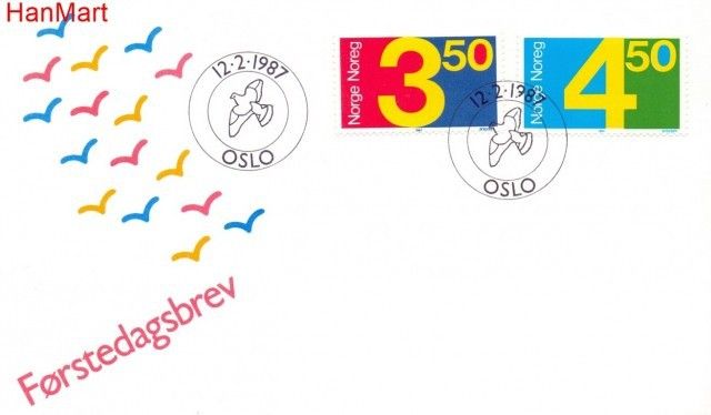 Znaczek Norwegia 1987 Mi 961-962 FDC