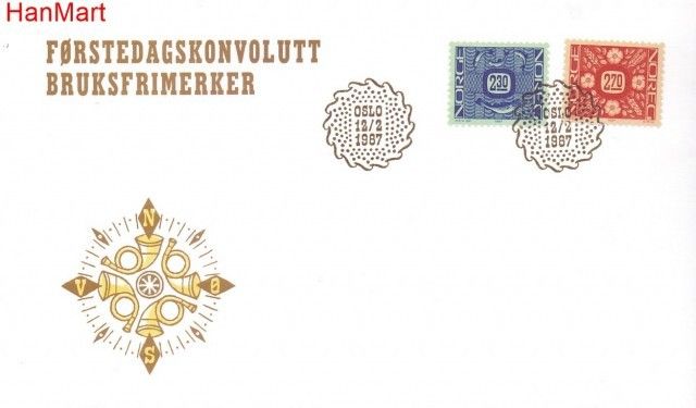 Znaczek Norwegia 1987 Mi 963-964 FDC