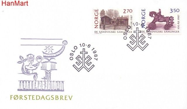 Znaczek Norwegia 1987 Mi 971-972 FDC