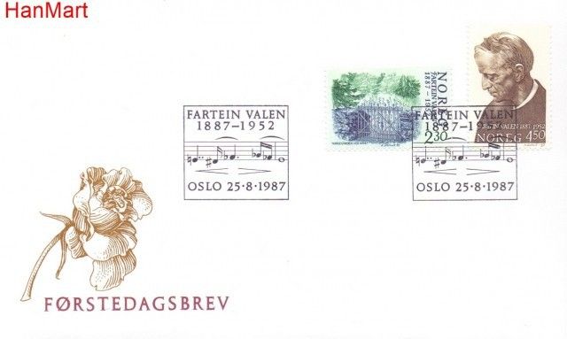 Znaczek Norwegia 1987 Mi 973-974 FDC