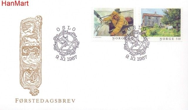 Znaczek Norwegia 1987 Mi 979-980 FDC