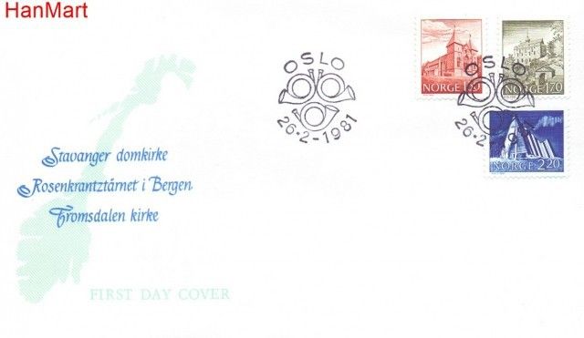 Znaczek Norwegia 1981 Mi 831-833 FDC