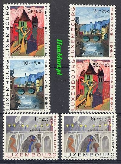 Znaczek Luksemburg 1964 Mi 703-708 Czyste **