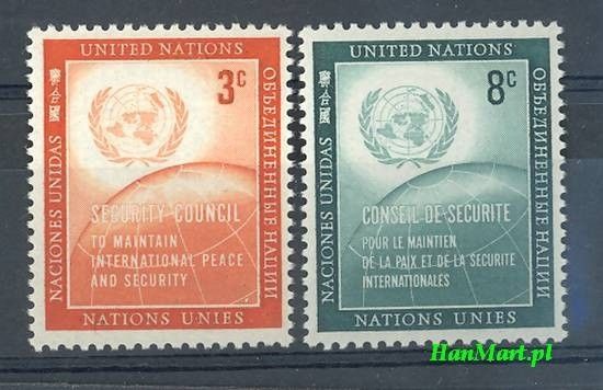 Znaczek Narody Zjednoczone Nowy Jork 1957 Mi 62-63 Czyste **