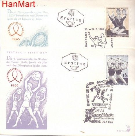 Znaczek Austria 1965 Mi 1190-1191 FDC
