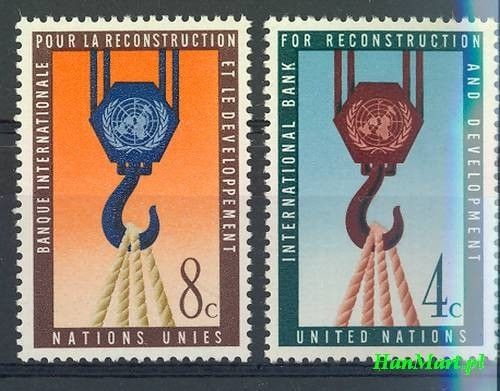 Znaczek Narody Zjednoczone Nowy Jork 1960 Mi 92-93 Czyste **