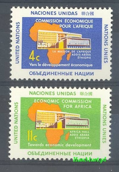 Znaczek Narody Zjednoczone Nowy Jork 1961 Mi 109-110 Czyste **