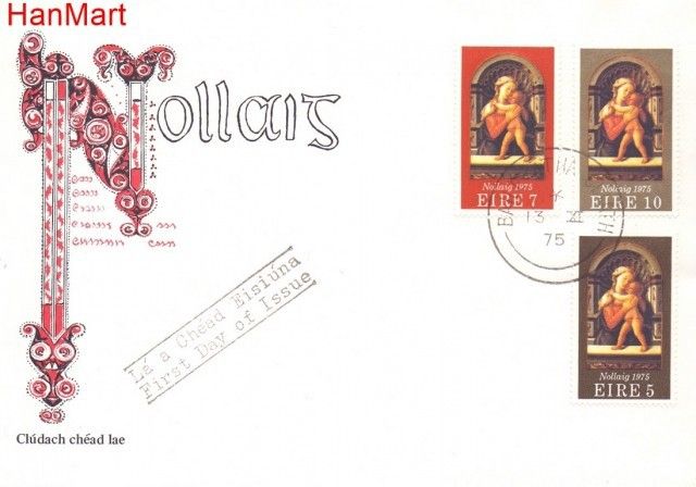 Znaczek Irlandia 1975 Mi 333-335 FDC