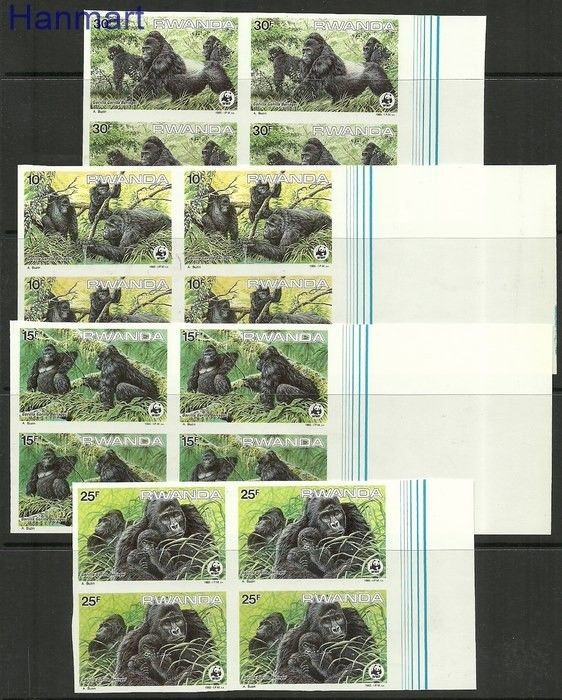 Znaczek Rwanda 1985 Mi 1292-1295B Czyste **