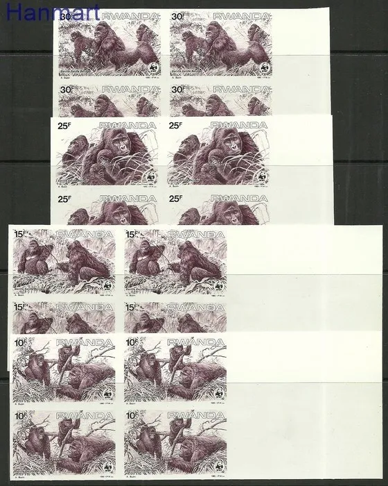 Znaczek Rwanda 1985 Mi 1292-1295B Czyste **