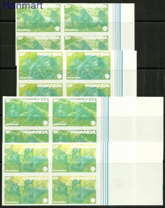 Znaczek Rwanda 1985 Mi 1292-1295B Czyste **