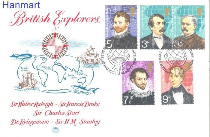 Znaczek Wielka Brytania 1973 Mi 616-620 FDC