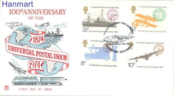 Znaczek Wielka Brytania 1974 Mi 650-653 FDC