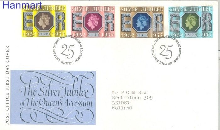 Znaczek Wielka Brytania 1977 Mi 739+741-743 FDC
