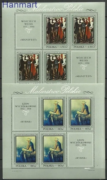 Znaczek Polska 1968 Mi ark 1864-1871 Fi bl 49-56 Czyste **