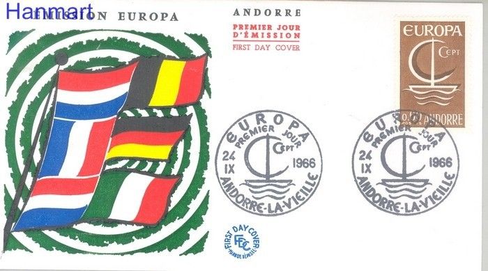 Znaczek Andora Francuska 1966 Mi 198 FDC
