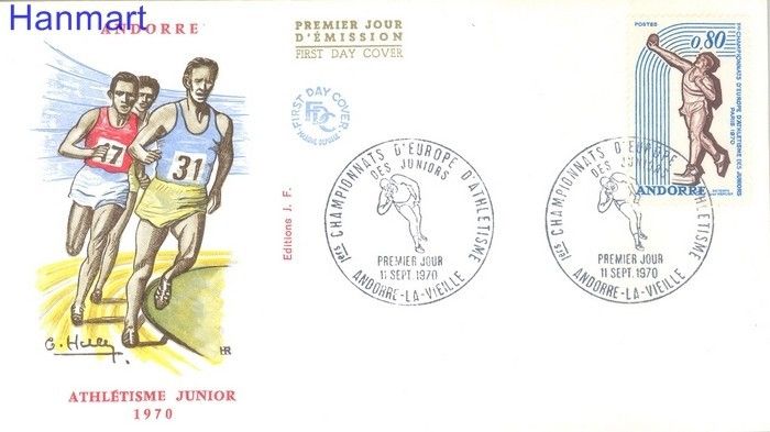 Znaczek Andora Francuska 1970 Mi 225 FDC