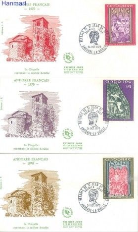 Znaczek Andora Francuska 1970 Mi 226-228 FDC