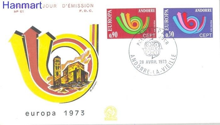 Znaczek Andora Francuska 1973 Mi 247-248 FDC