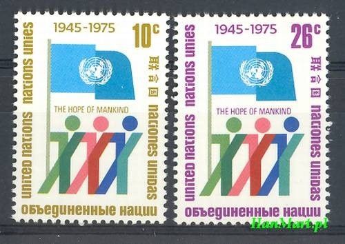 Znaczek Narody Zjednoczone Nowy Jork 1975 Mi 283-284 Czyste **