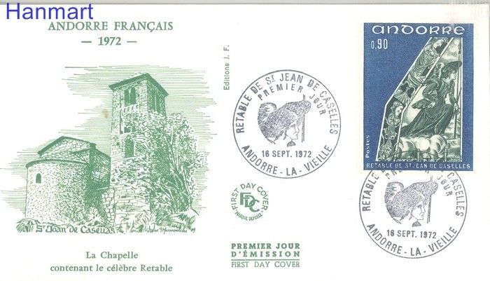 Znaczek Andora Francuska 1972 Mi 244 FDC