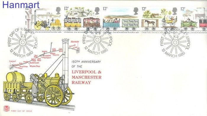 Znaczek Wielka Brytania 1980 Mi 830-834 FDC