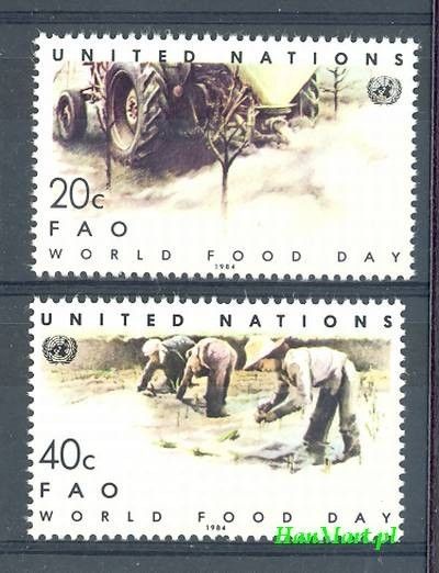 Znaczek Narody Zjednoczone Nowy Jork 1984 Mi 442-443 Czyste **
