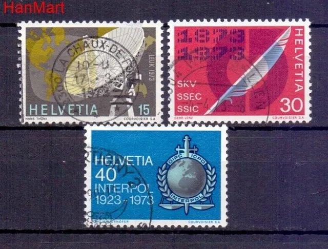 Znaczek Szwajcaria 1973 Mi 988-990a Stemplowane