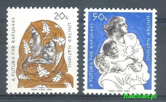 Znaczek Narody Zjednoczone Nowy Jork 1984 Mi 446-447 Czyste **