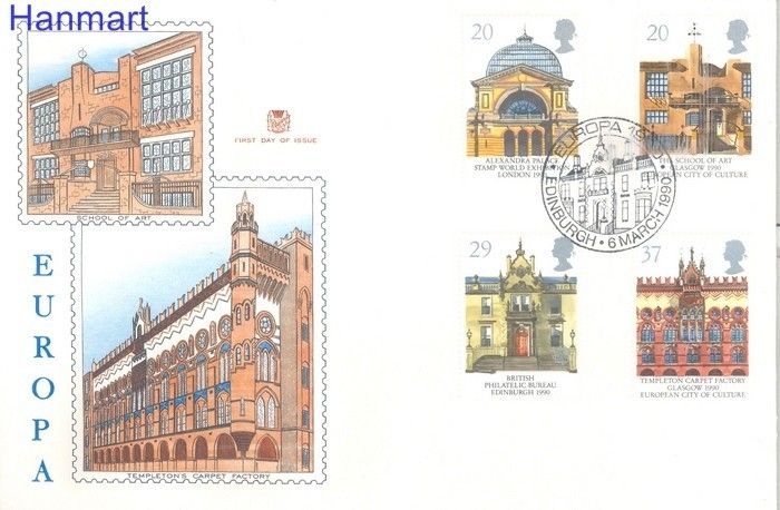 Znaczek Wielka Brytania 1990 Mi 1261-1264 FDC