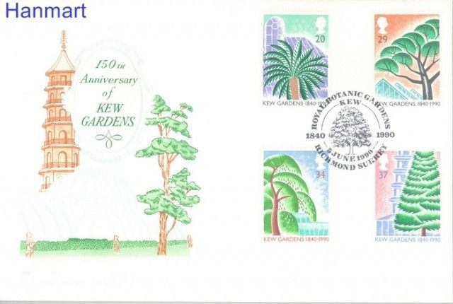 Znaczek Wielka Brytania 1990 Mi 1270-1273 FDC