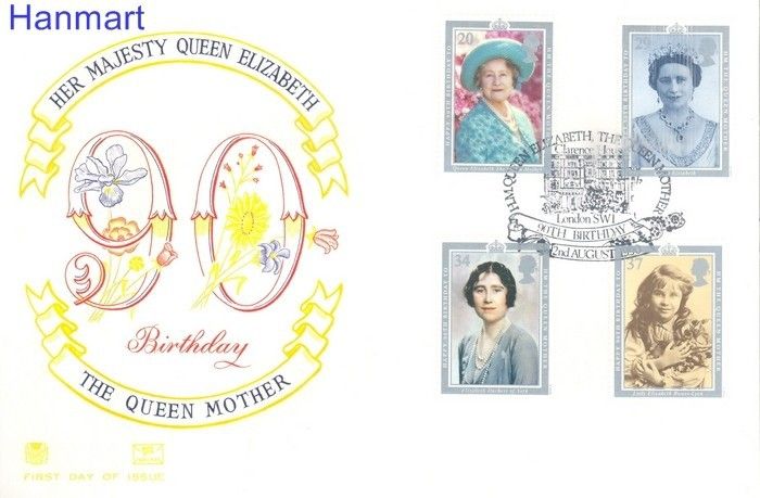 Znaczek Wielka Brytania 1990 Mi 1275-1278 FDC