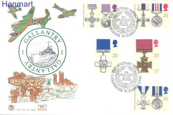 Znaczek Wielka Brytania 1990 Mi 1290-1294 FDC