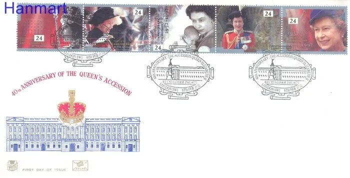 Znaczek Wielka Brytania 1992 Mi 1387-1391 FDC