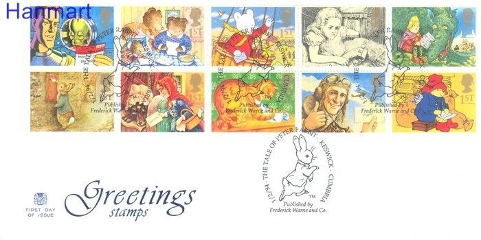 Znaczek Wielka Brytania 1994 Mi 1493-1502 FDC