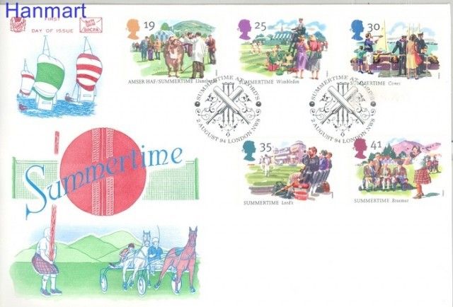 Znaczek Wielka Brytania 1994 Mi 1529-1533 FDC
