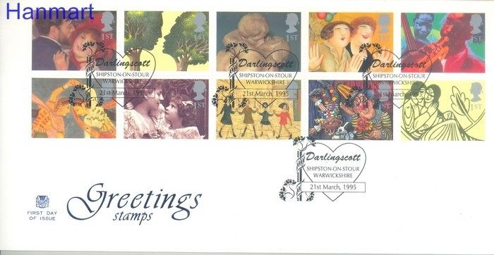 Znaczek Wielka Brytania 1995 Mi 1554-1563 FDC