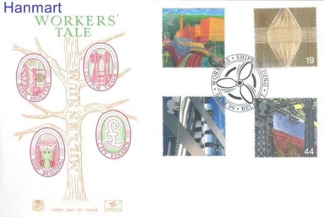 Znaczek Wielka Brytania 1999 Mi 1805-1808 FDC