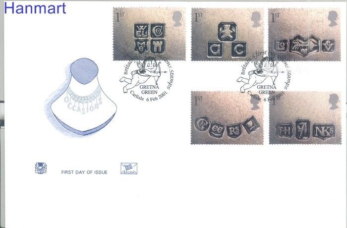 Znaczek Wielka Brytania 2001 Mi 1909-1913 FDC