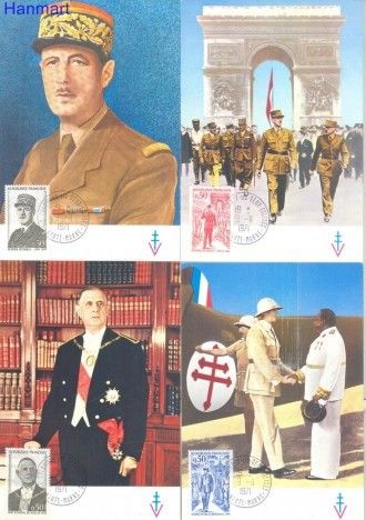 Znaczek Francja 1971 Mi 1772-1775 Karta Max