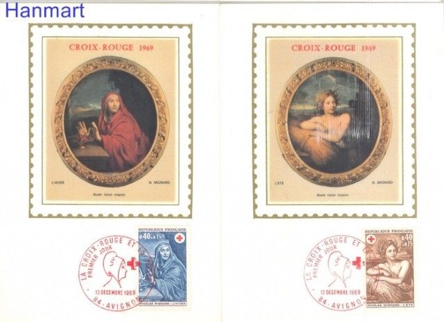 Znaczek Francja 1969 Mi 1692-1693 Karta Max