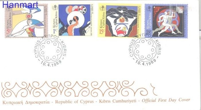 Znaczek Cypr  1989 Mi 711-714 FDC