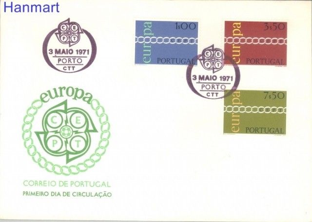 Znaczek Portugalia 1971 Mi 1127-1129 FDC
