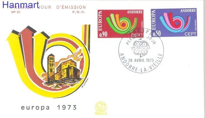 Znaczek Andora Francuska 1973 Mi 247-248 FDC