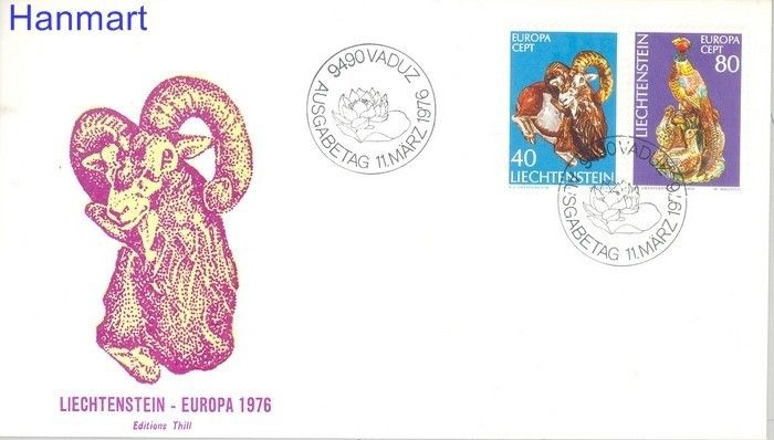 Znaczek Liechtenstein 1976 Mi 642-643 FDC